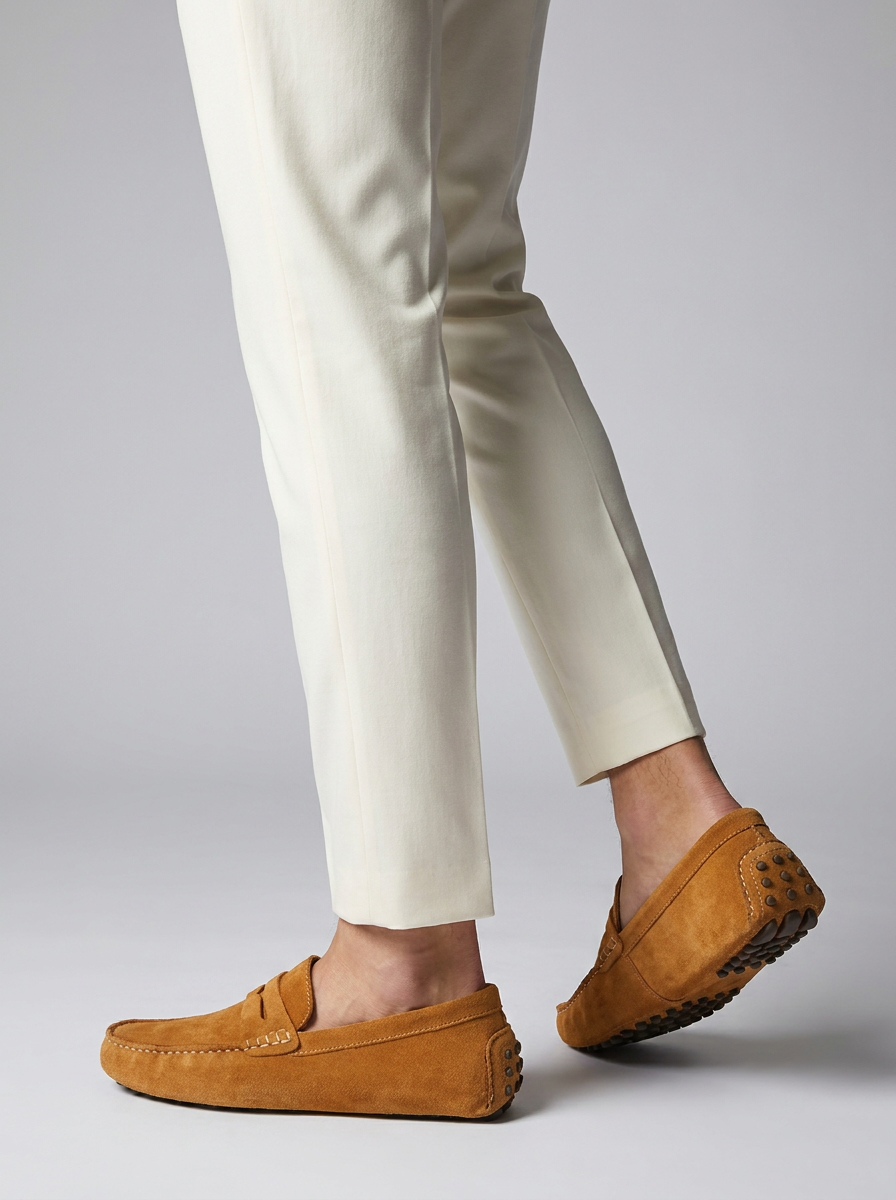 Men's Suede-Look Loafer – Studded Rubber Sole