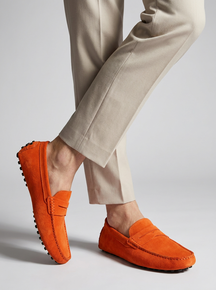 Men's Suede-Look Loafer – Studded Rubber Sole