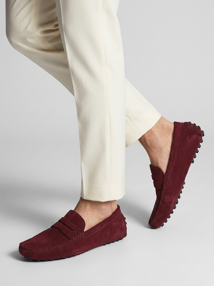Men's Suede-Look Loafer – Studded Rubber Sole