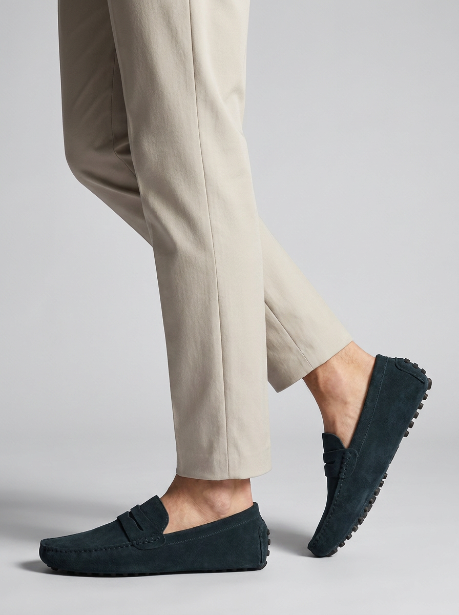 Men's Suede-Look Loafer – Studded Rubber Sole