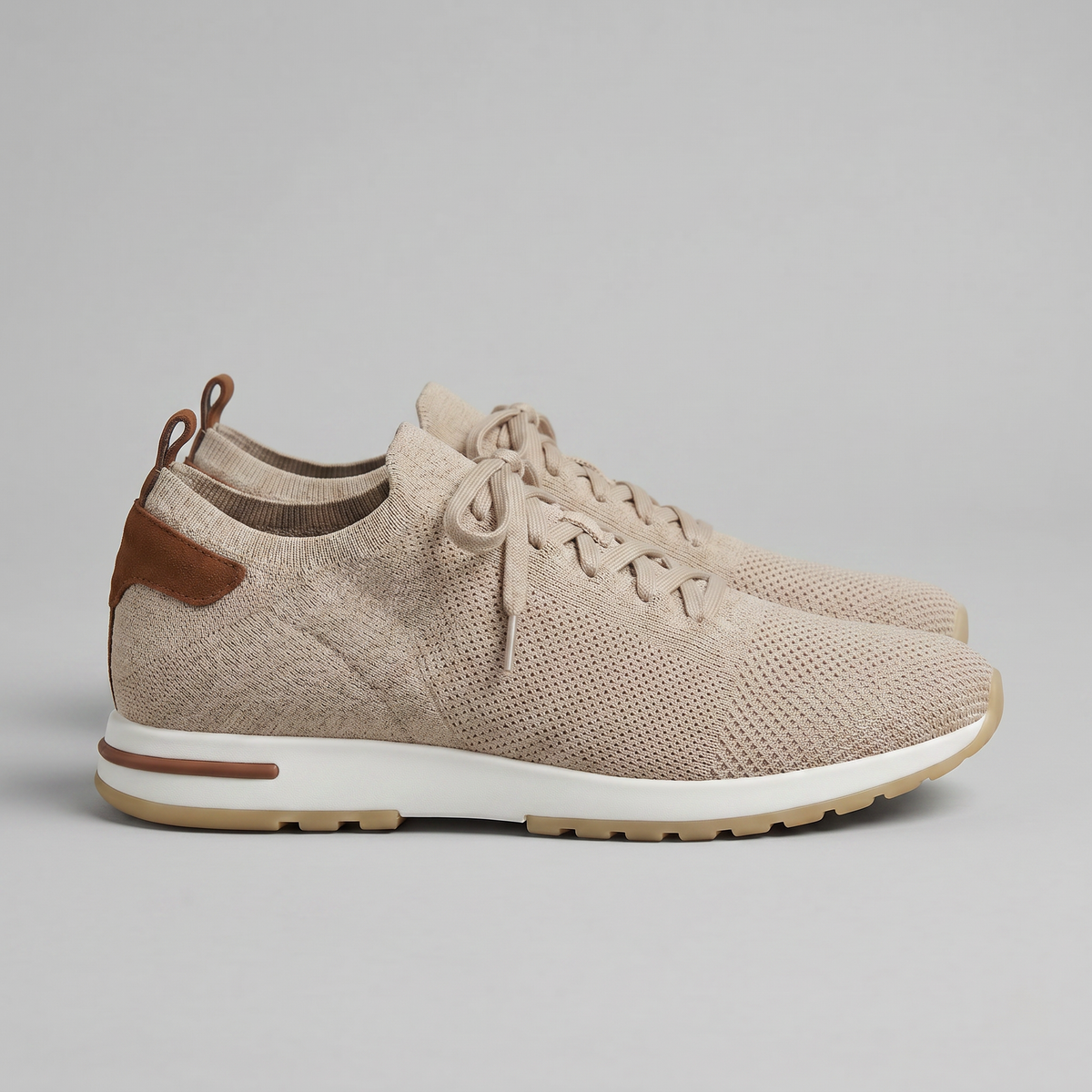 Men's Knit Lace-Up Sneaker – Tonal Low-Profile Design
