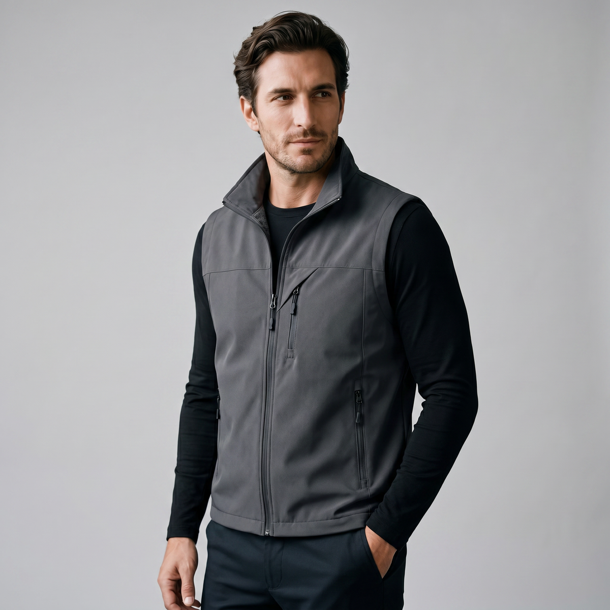 Men's Lightweight Utility Vest – Zip Pocket Design