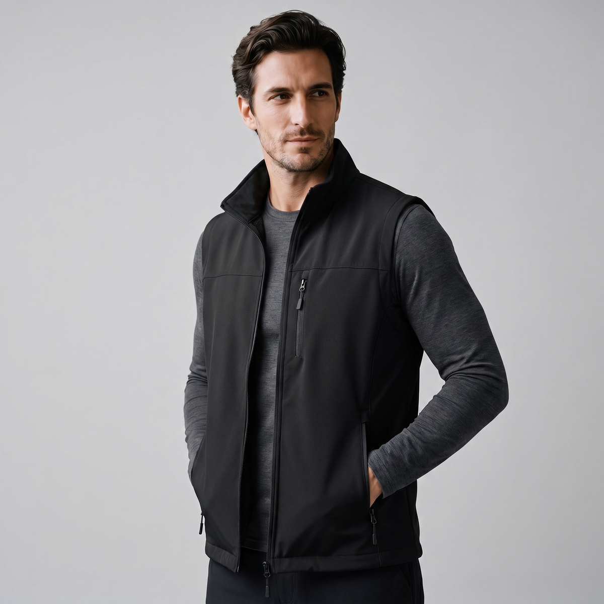 Men's Lightweight Utility Vest – Zip Pocket Design