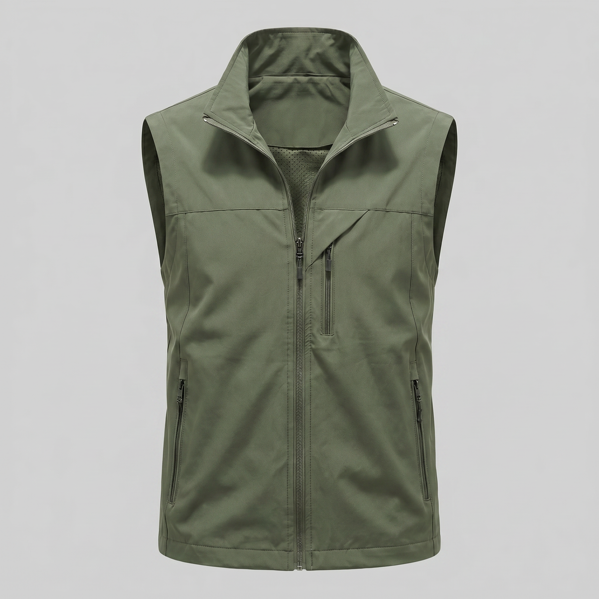 Men's Lightweight Utility Vest – Zip Pocket Design