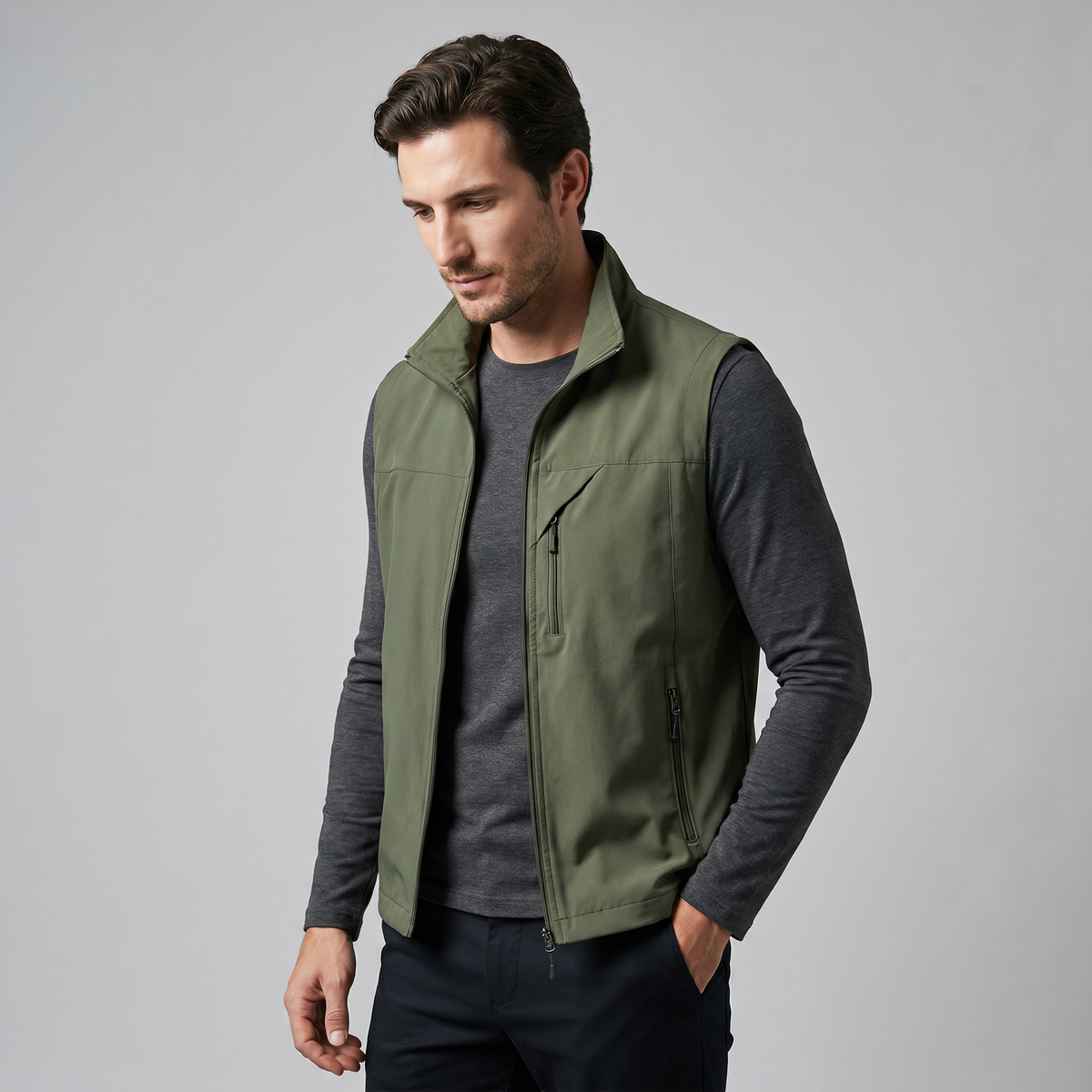Men's Lightweight Utility Vest – Zip Pocket Design