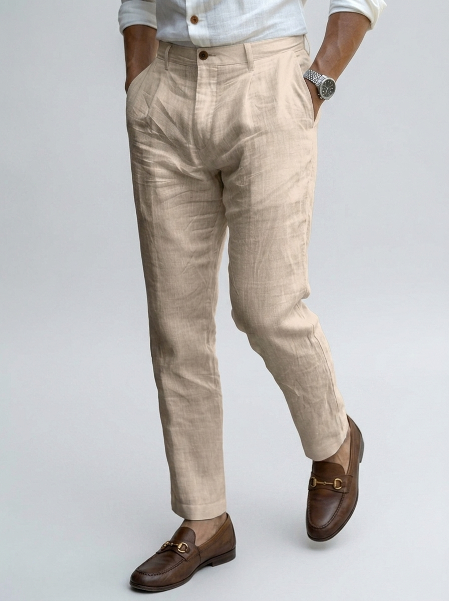 Men's Linen Tapered Pants – Slim Ankle Cut