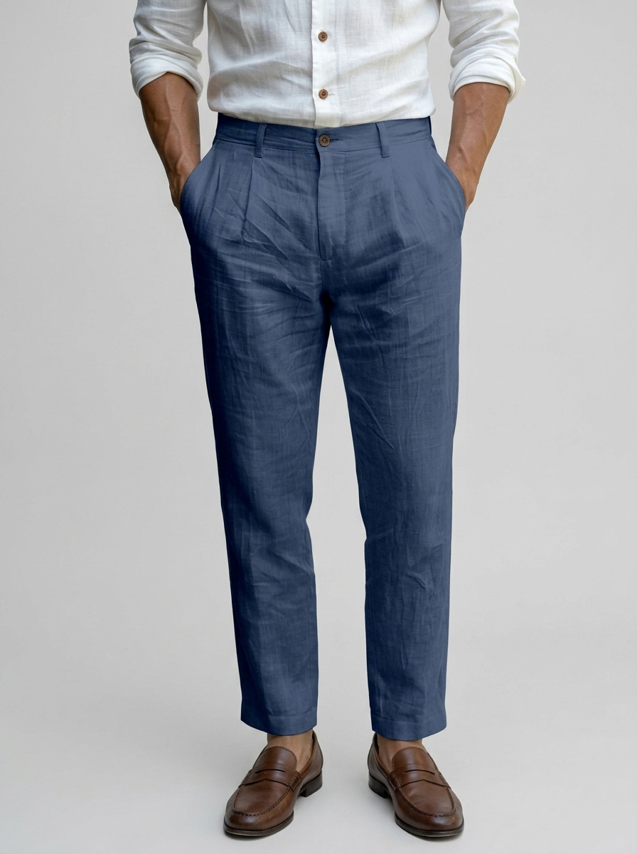 Men's Linen Tapered Pants – Slim Ankle Cut