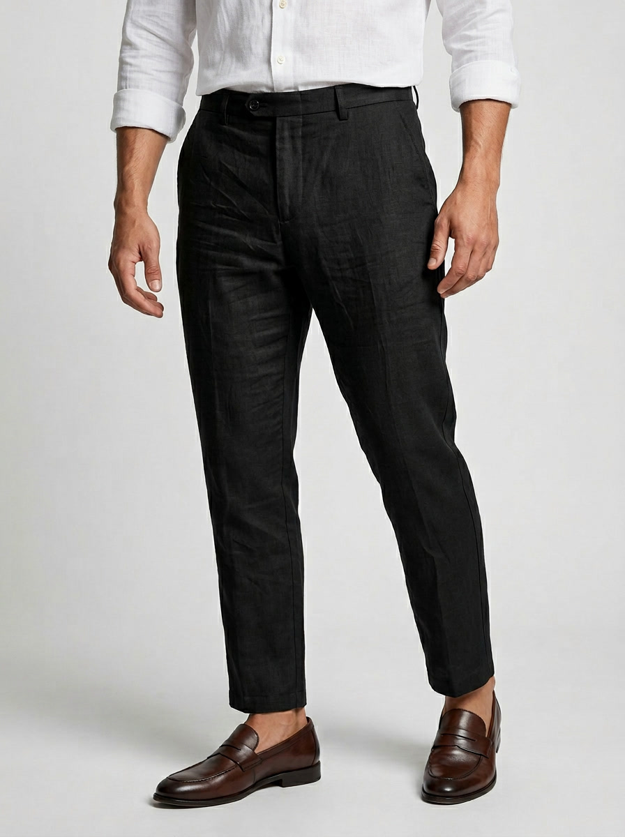 Men's Linen Tapered Pants – Slim Ankle Cut