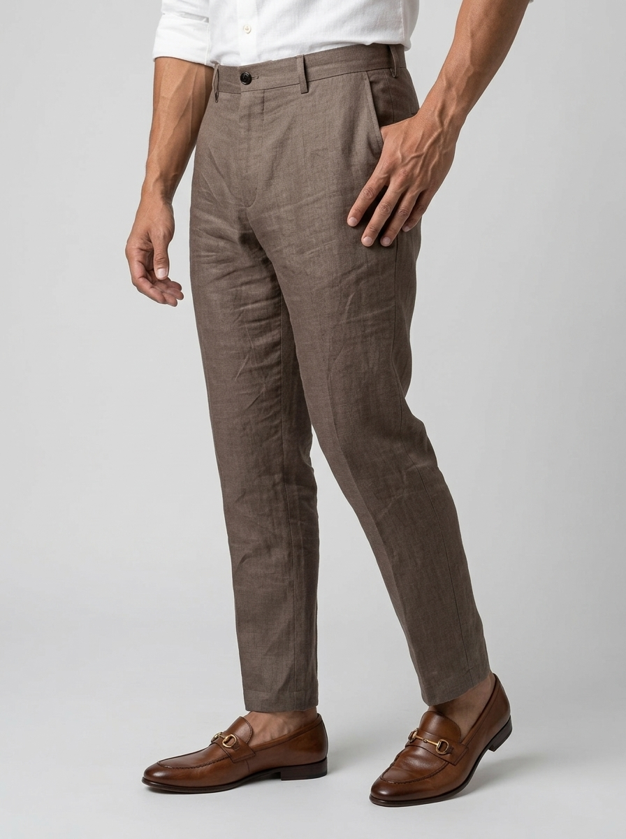 Men's Linen Tapered Pants – Slim Ankle Cut