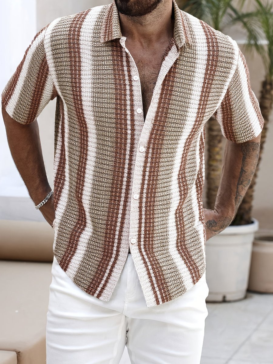 Men's Striped Shirt – Relaxed Short-Sleeve Cut