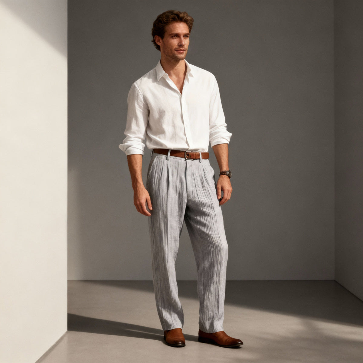 Men's Linen-Cotton Pants – Straight Relaxed Fit