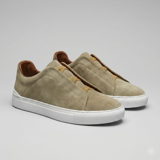 Men's Slip-On Sneaker – Suede-Look Cross Strap