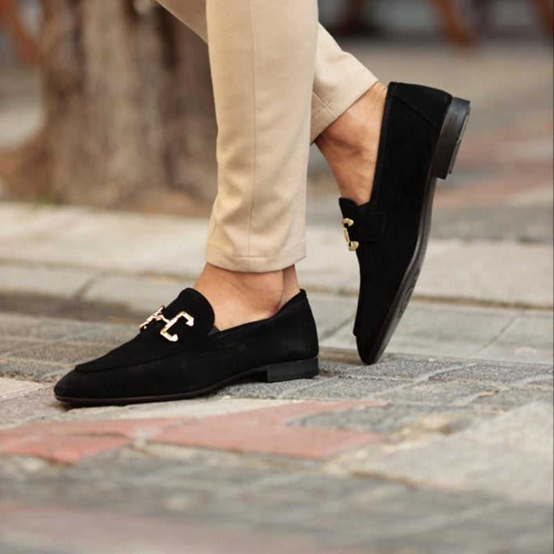Men's Suede Horsebit Loafer – Almond Toe Slip-On