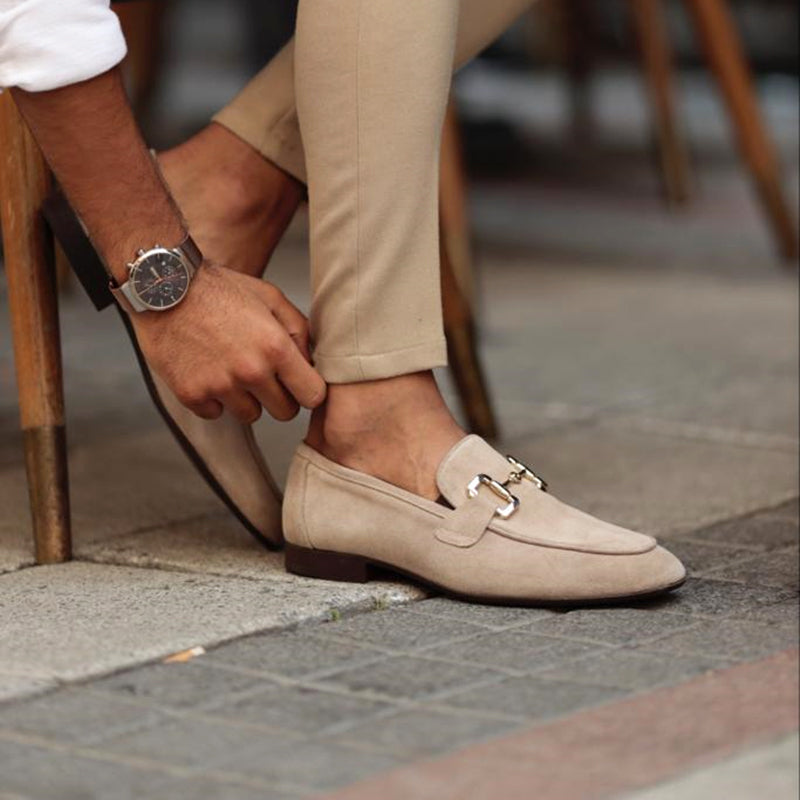 Men's Suede Horsebit Loafer – Almond Toe Slip-On