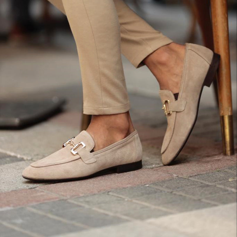 Men's Suede Horsebit Loafer – Almond Toe Slip-On