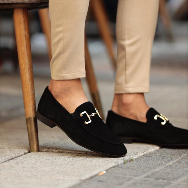 Men's Suede Horsebit Loafer – Almond Toe Slip-On