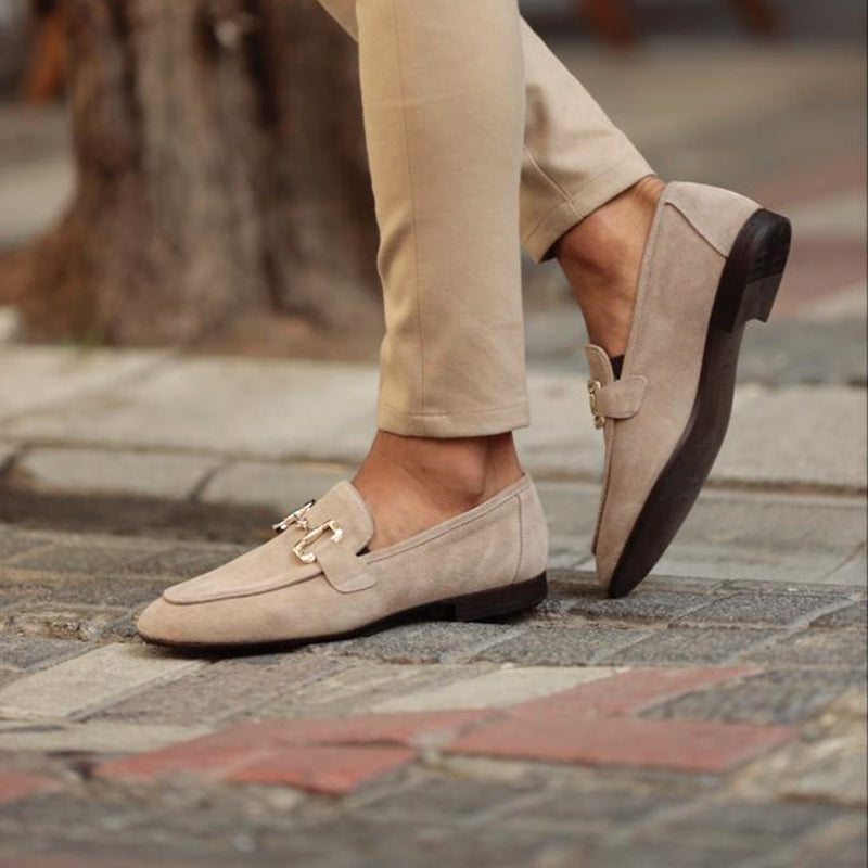 Men's Suede Horsebit Loafer – Almond Toe Slip-On