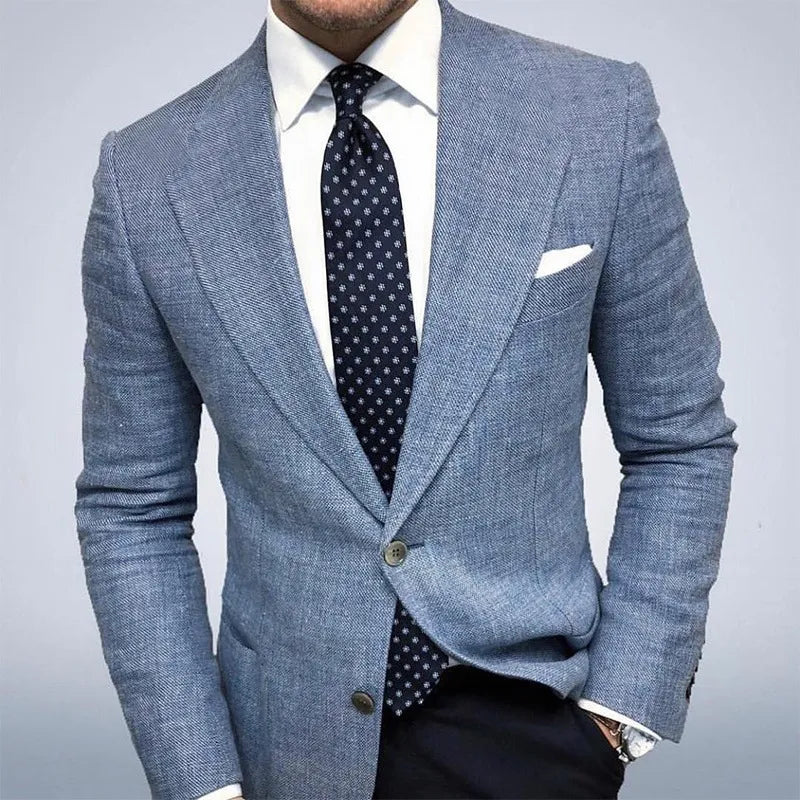 Men's Textured Blazer – Lightweight Tailored Fit