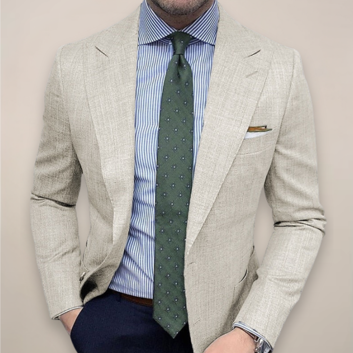 Men's Textured Blazer – Lightweight Tailored Fit