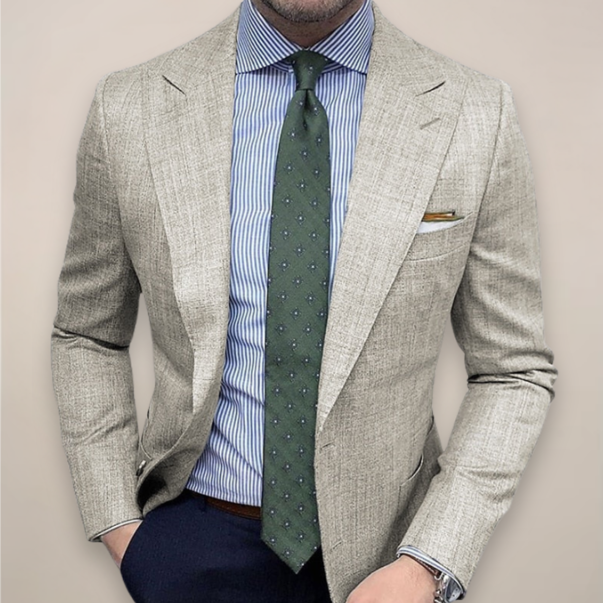 Men's Textured Blazer – Lightweight Tailored Fit