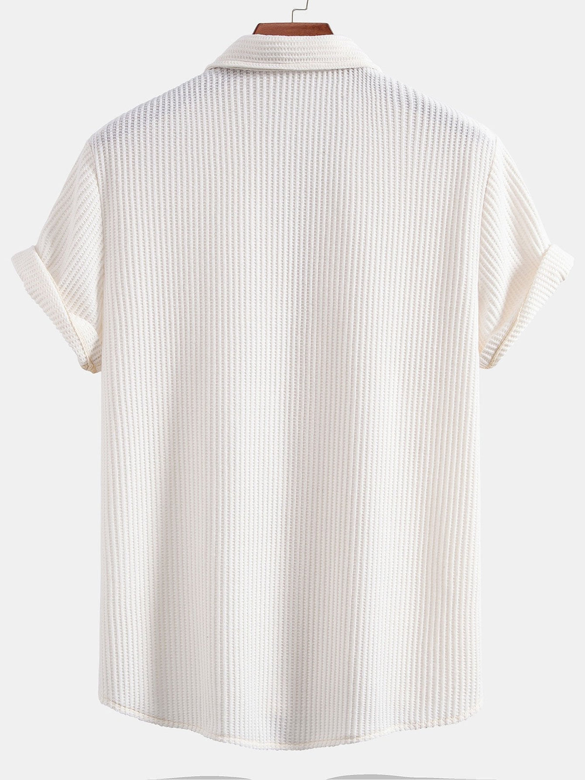 Men's Waffle-Knit Button-Up Shirt – Regular Textured Fit