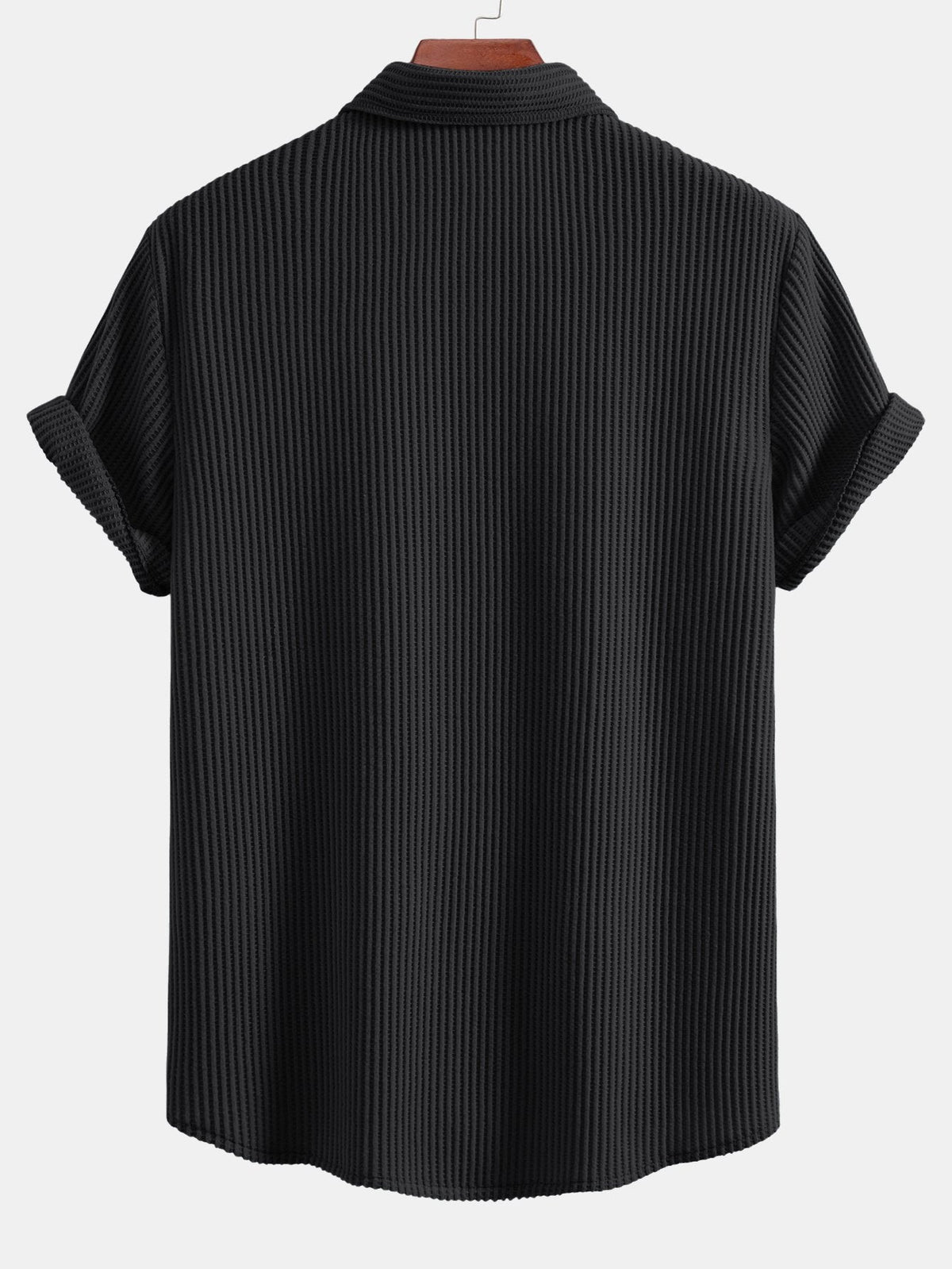 Men's Waffle-Knit Button-Up Shirt – Regular Textured Fit