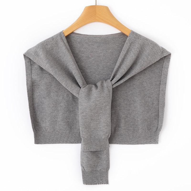 Women's Knit Shoulder Wrap – Tie Front Bolero