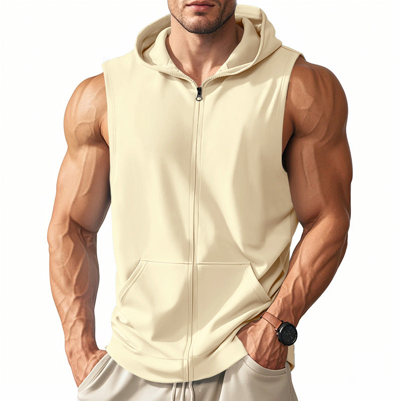 Men's Hooded Vest – Muscle-Fit Zip Front