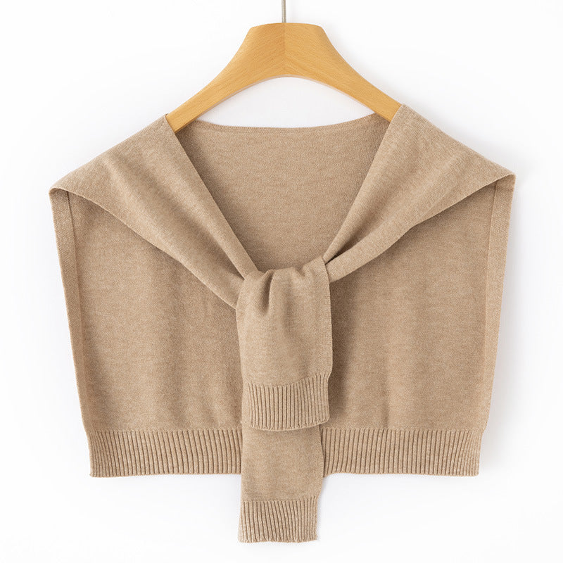 Women's Knit Shoulder Wrap – Tie Front Bolero