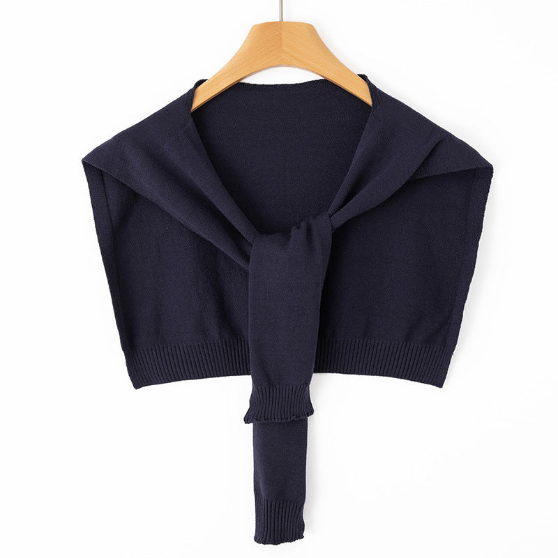 Women's Knit Shoulder Wrap – Tie Front Bolero