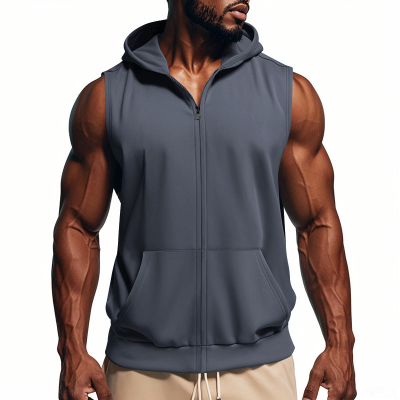 Men's Hooded Vest – Muscle-Fit Zip Front