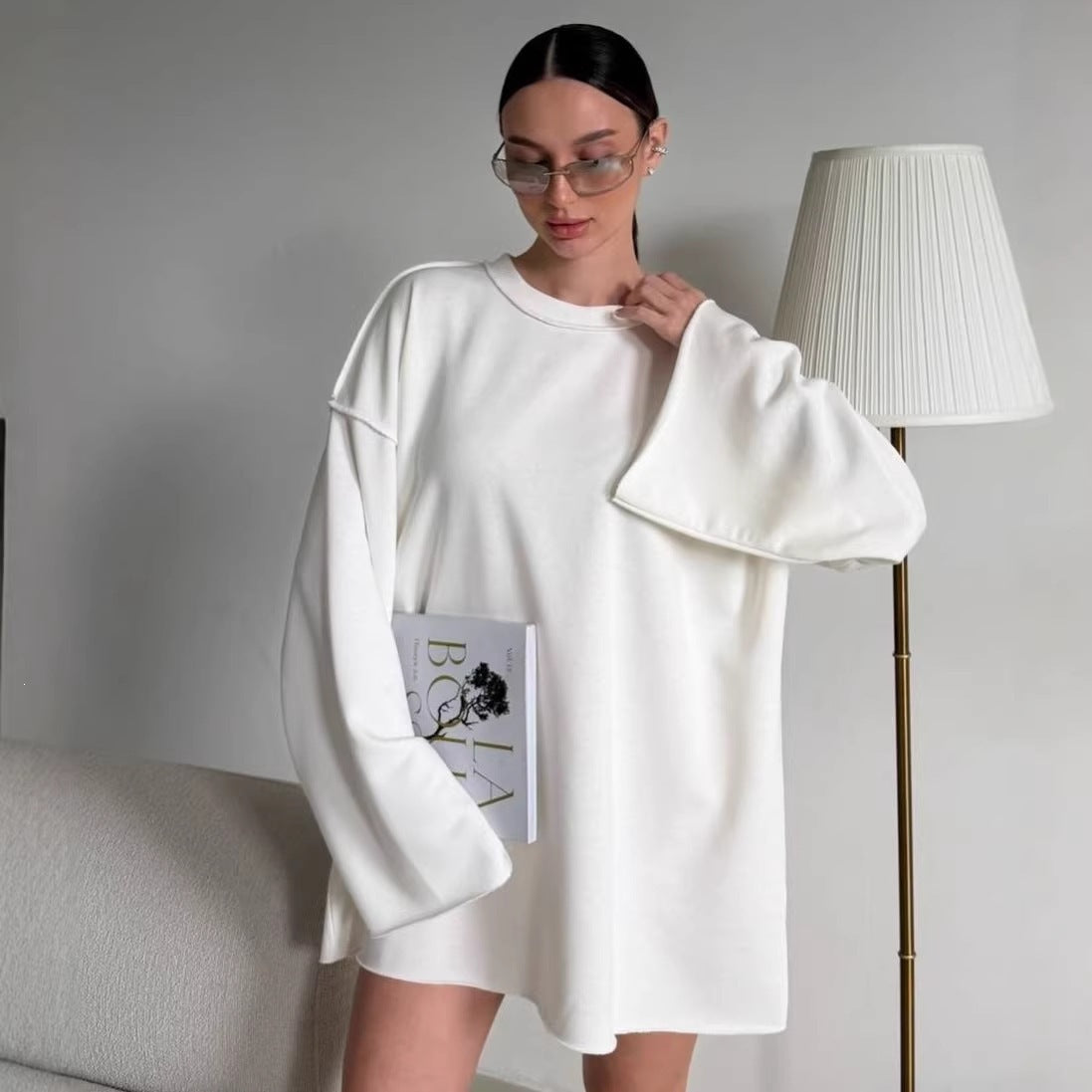 Women's Sweater Dress – Wide Trumpet Sleeves