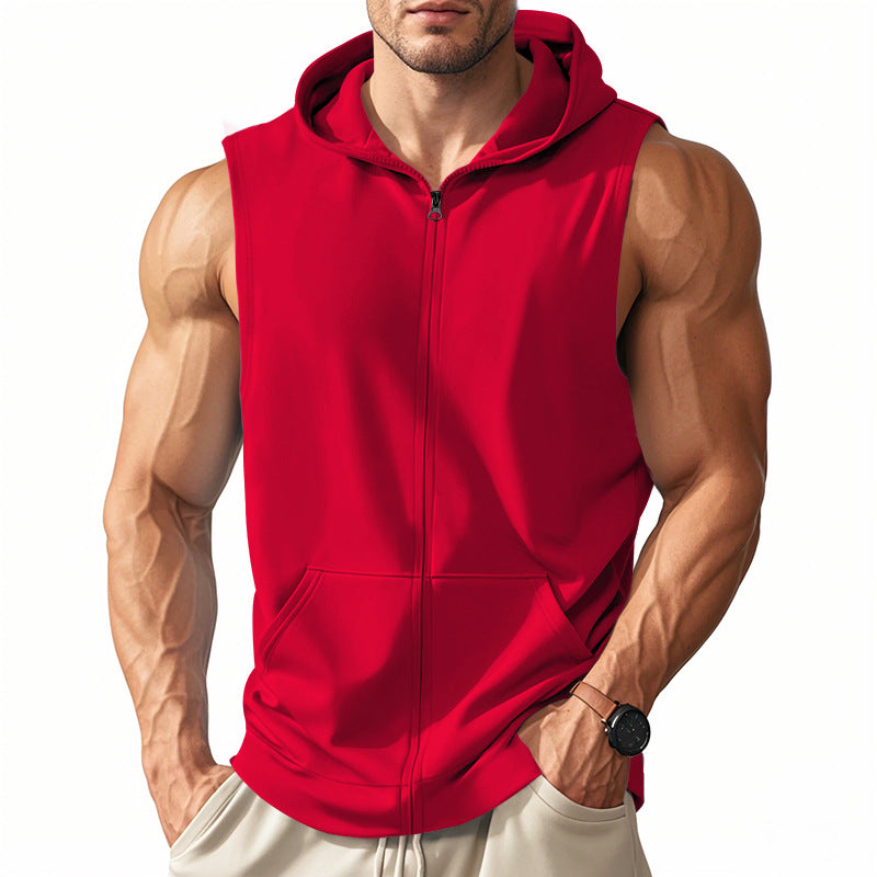 Men's Hooded Vest – Muscle-Fit Zip Front