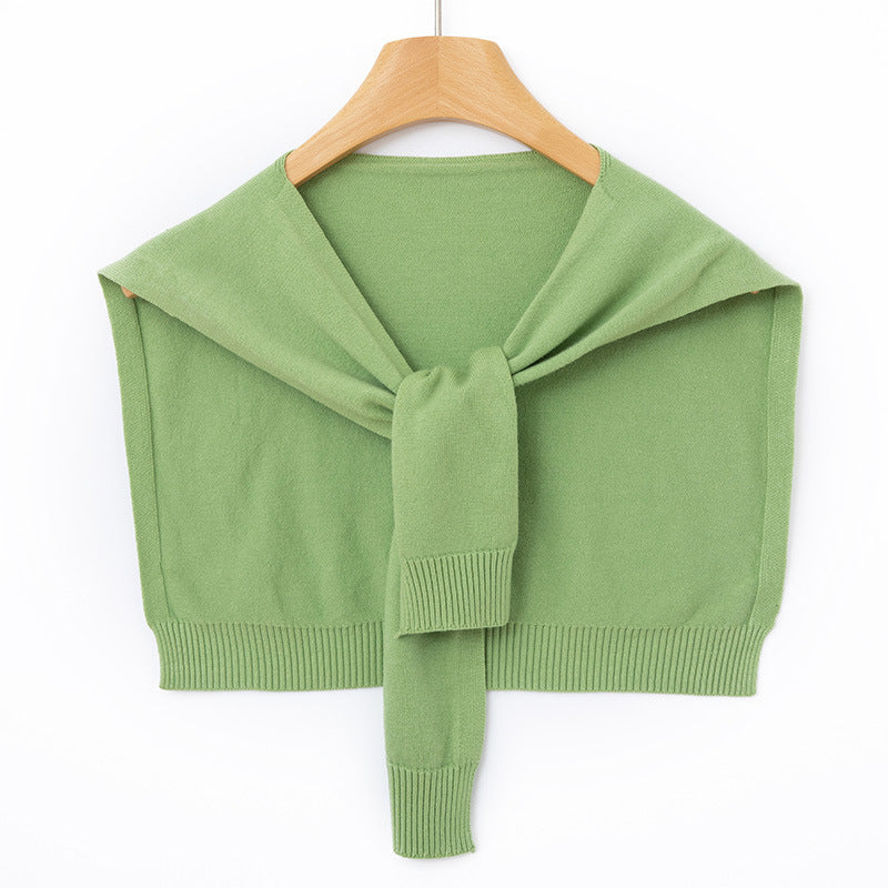 Women's Knit Shoulder Wrap – Tie Front Bolero