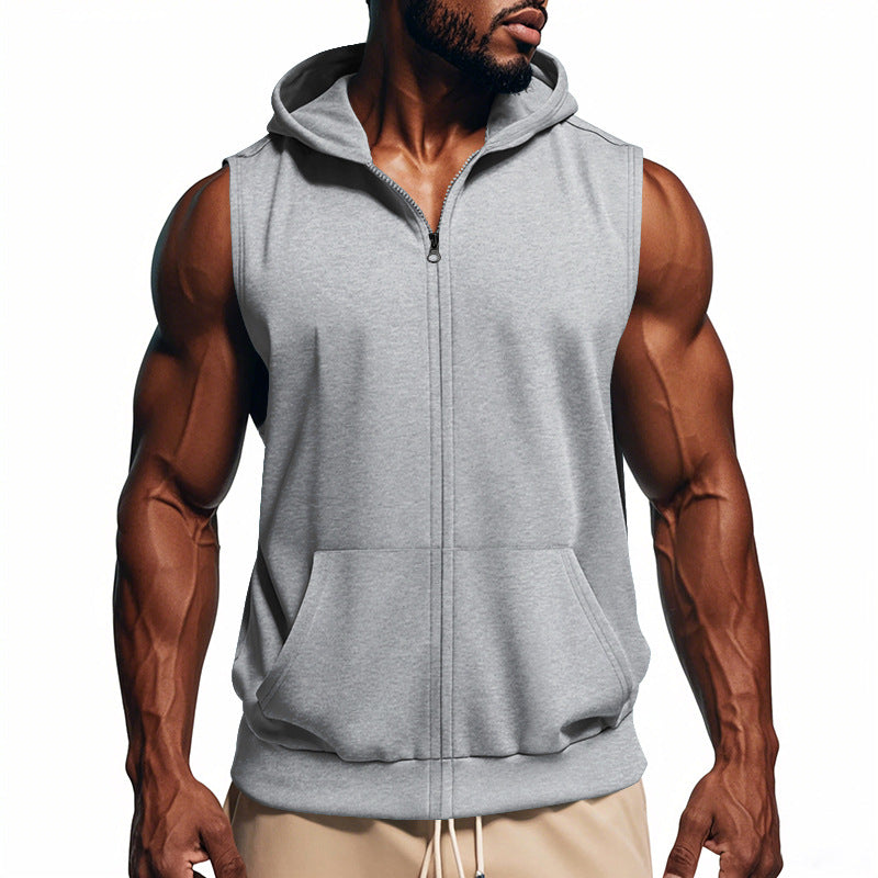 Men's Hooded Vest – Muscle-Fit Zip Front