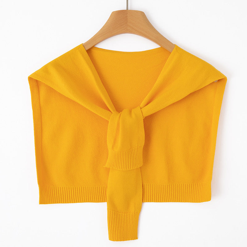 Women's Knit Shoulder Wrap – Tie Front Bolero
