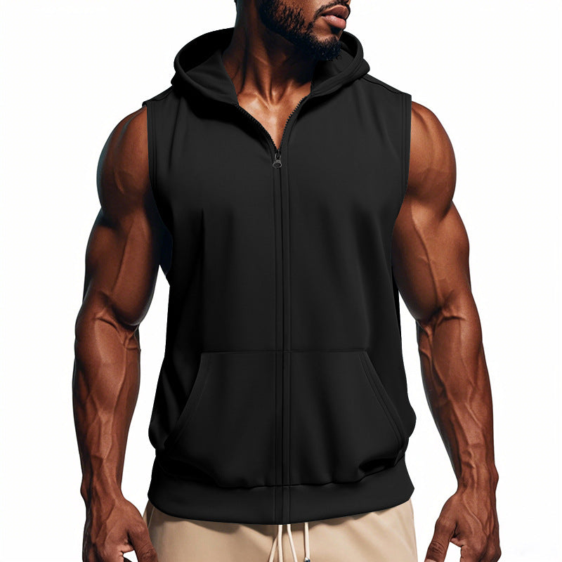 Men's Hooded Vest – Muscle-Fit Zip Front