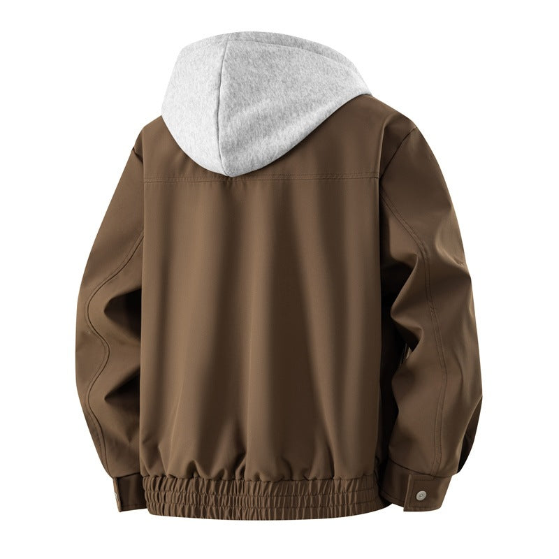 Men's Bomber Jacket – Layered Hooded Design