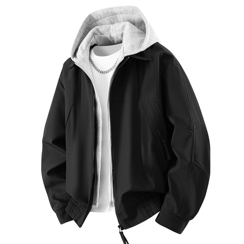 Men's Bomber Jacket – Layered Hooded Design