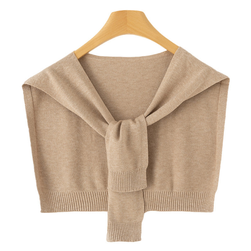 Women's Knit Shoulder Wrap – Tie Front Bolero