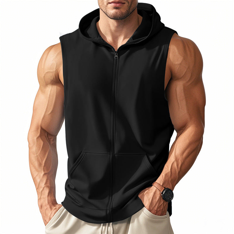 Men's Hooded Vest – Muscle-Fit Zip Front