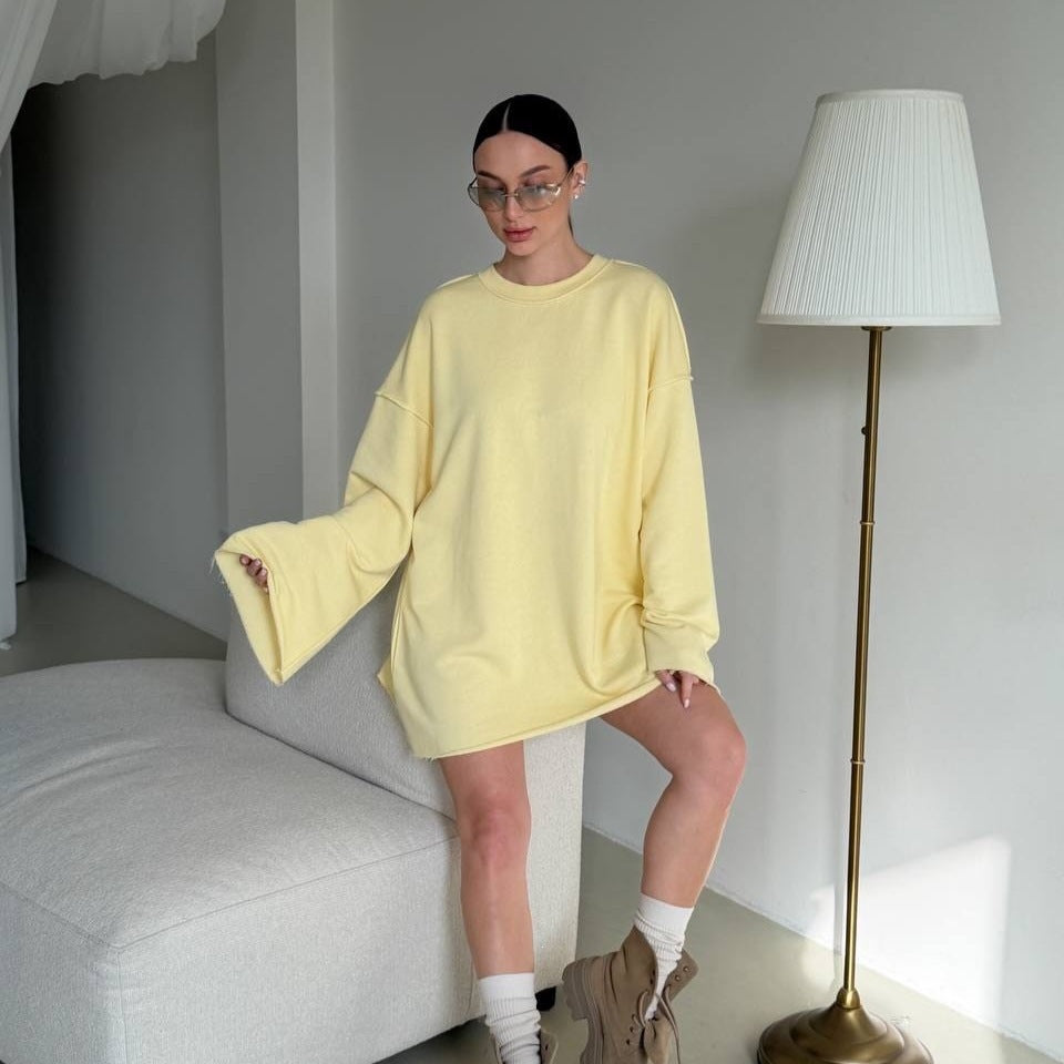 Women's Sweater Dress – Wide Trumpet Sleeves