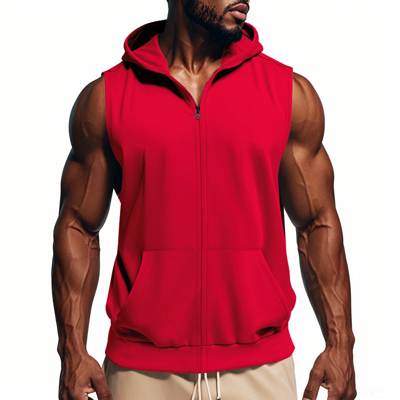 Men's Hooded Vest – Muscle-Fit Zip Front