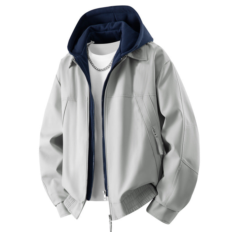 Men's Bomber Jacket – Layered Hooded Design