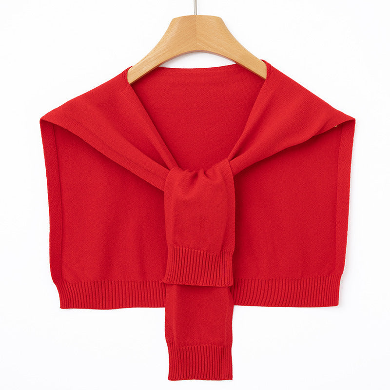 Women's Knit Shoulder Wrap – Tie Front Bolero