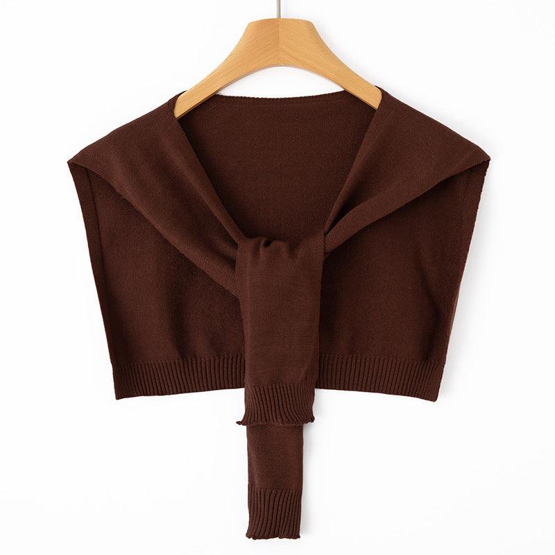 Women's Knit Shoulder Wrap – Tie Front Bolero