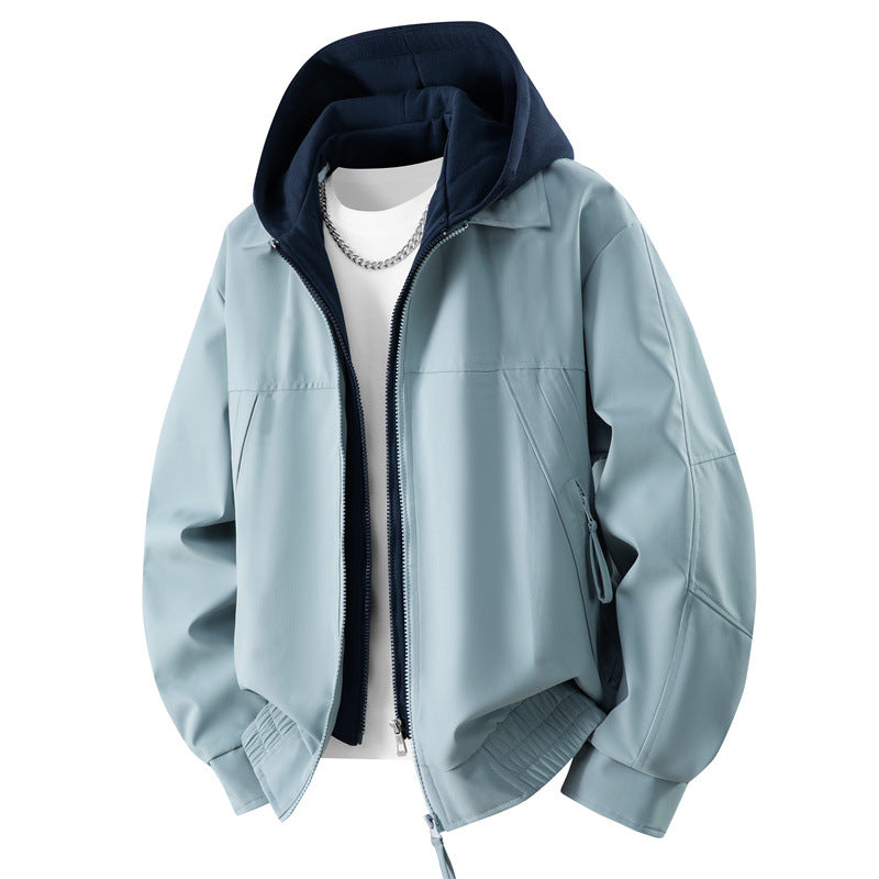 Men's Bomber Jacket – Layered Hooded Design