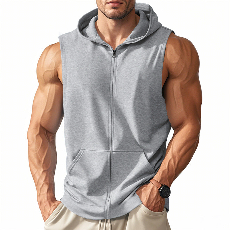 Men's Hooded Vest – Muscle-Fit Zip Front