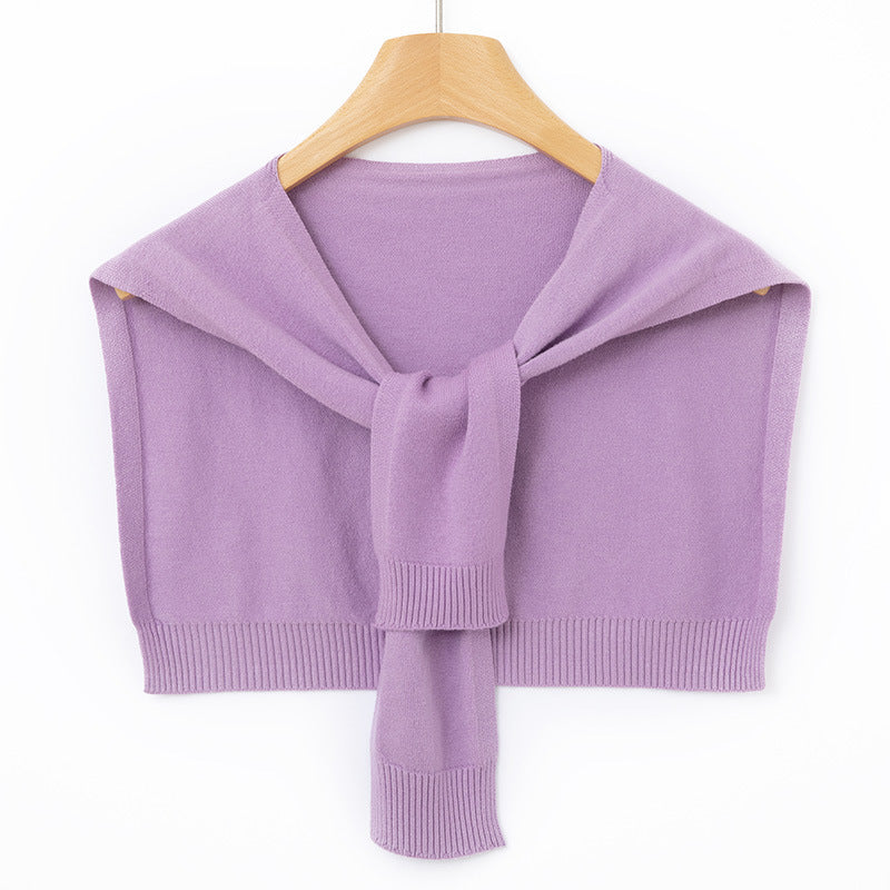 Women's Knit Shoulder Wrap – Tie Front Bolero