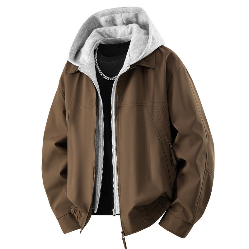 Men's Bomber Jacket – Layered Hooded Design